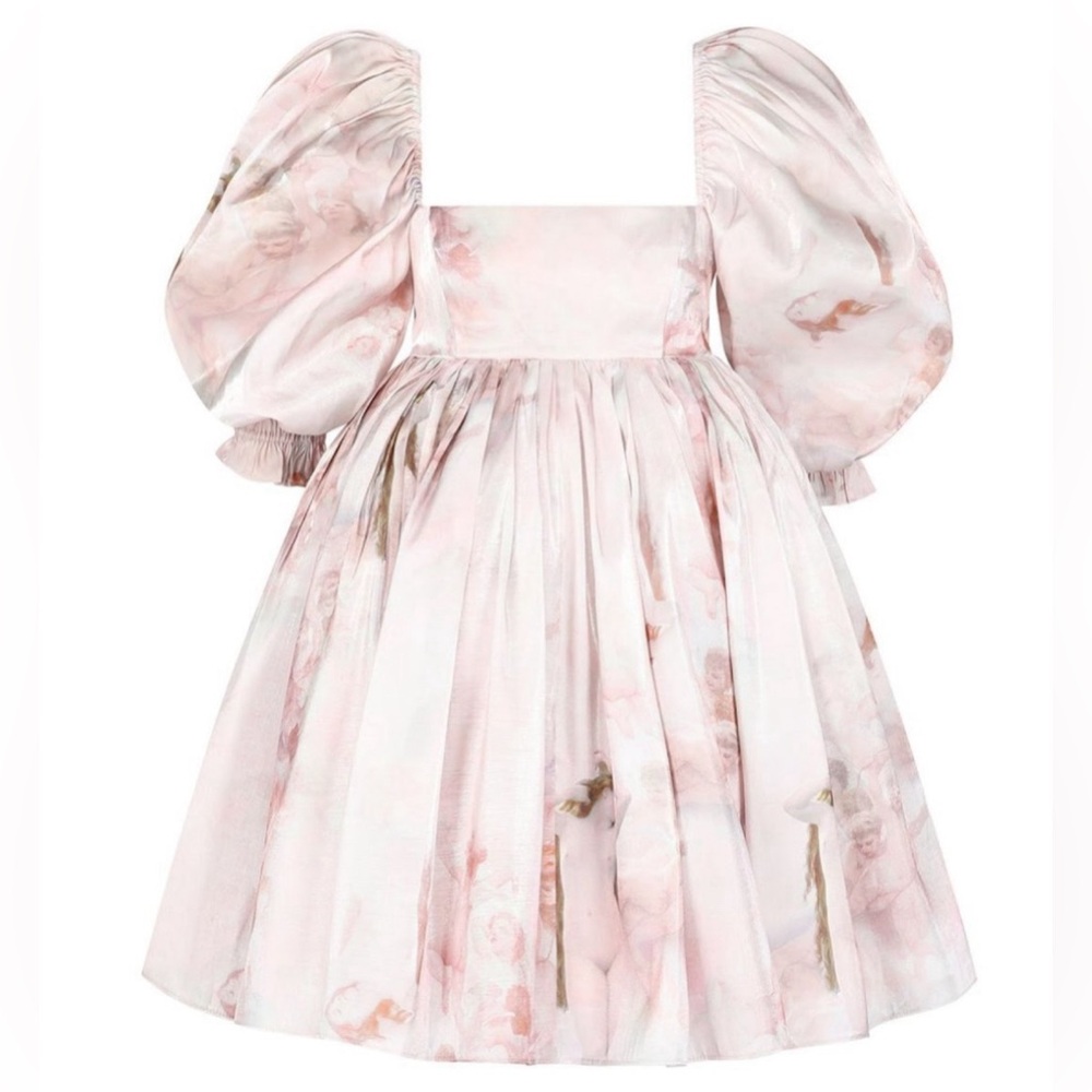Selkie bleached peach Venus puff dress